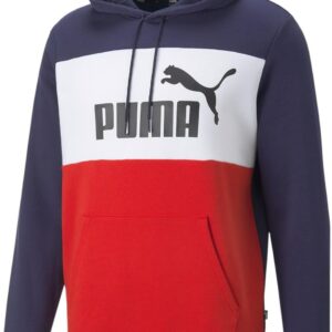 Bluza z kapturem męska Puma ESS+ COLORBLOCK granatowa 67016806