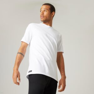 Domyos Koszulka Z Krótkim Rękawem Męska Nyamba Gym & Pilates Biały